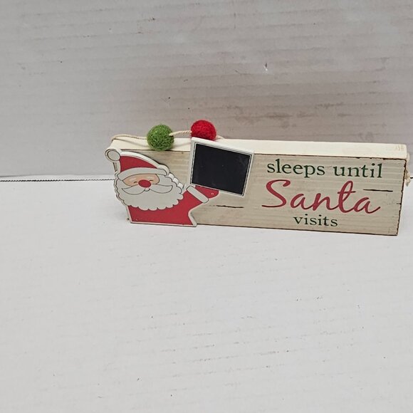 Wooden Tree Door Decor Christmas Holiday Sleeps Until Santa Visits Mud Pie Gift - Picture 6 of 8